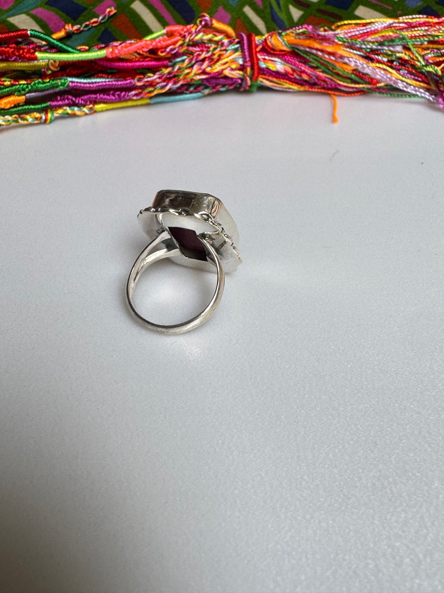 Anello argento 925 radice di rubino misura 15 - 13AM