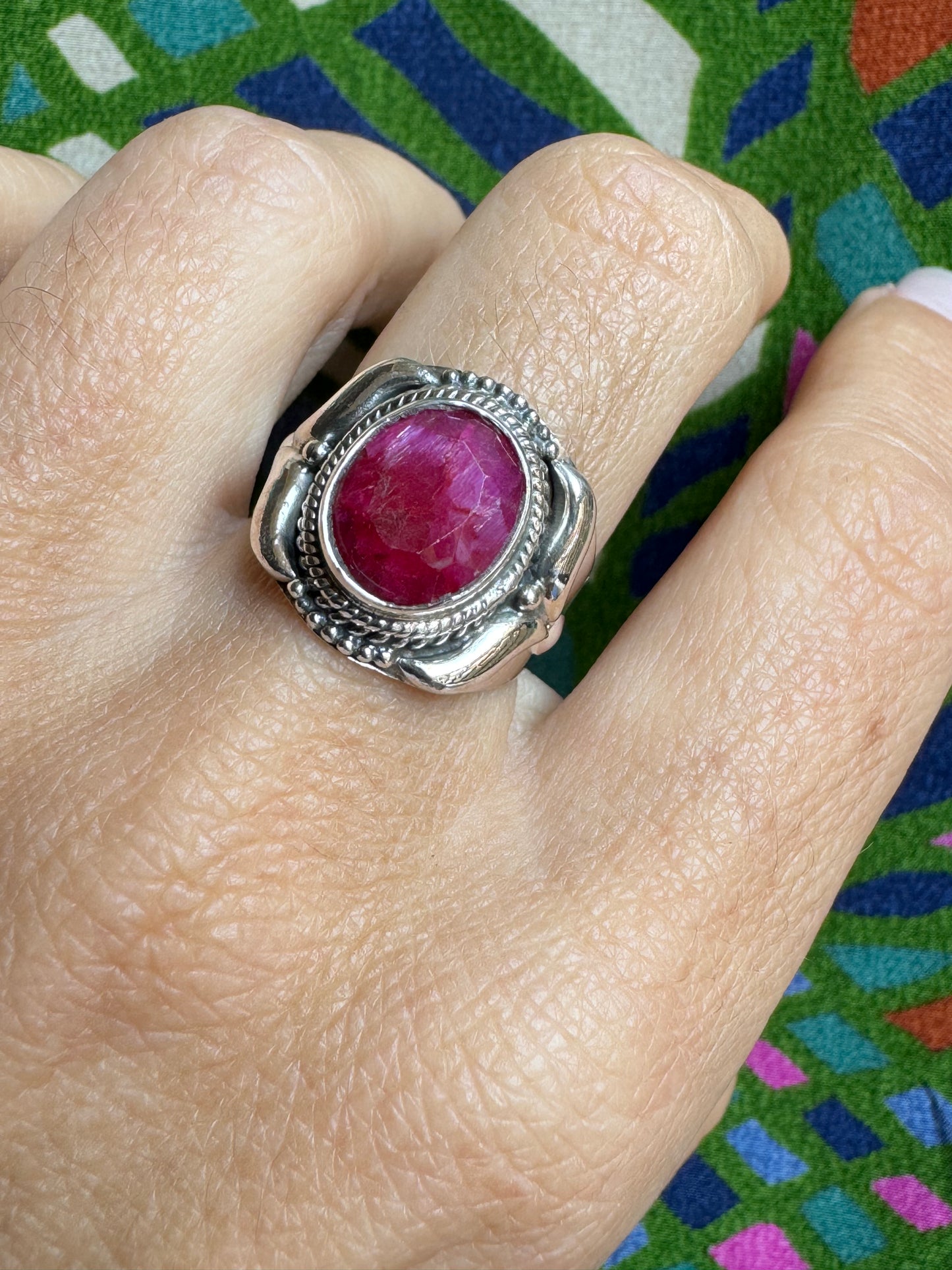 Ring silver925 ruby ​​root E81