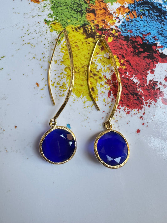 Orecchini lunghi blu