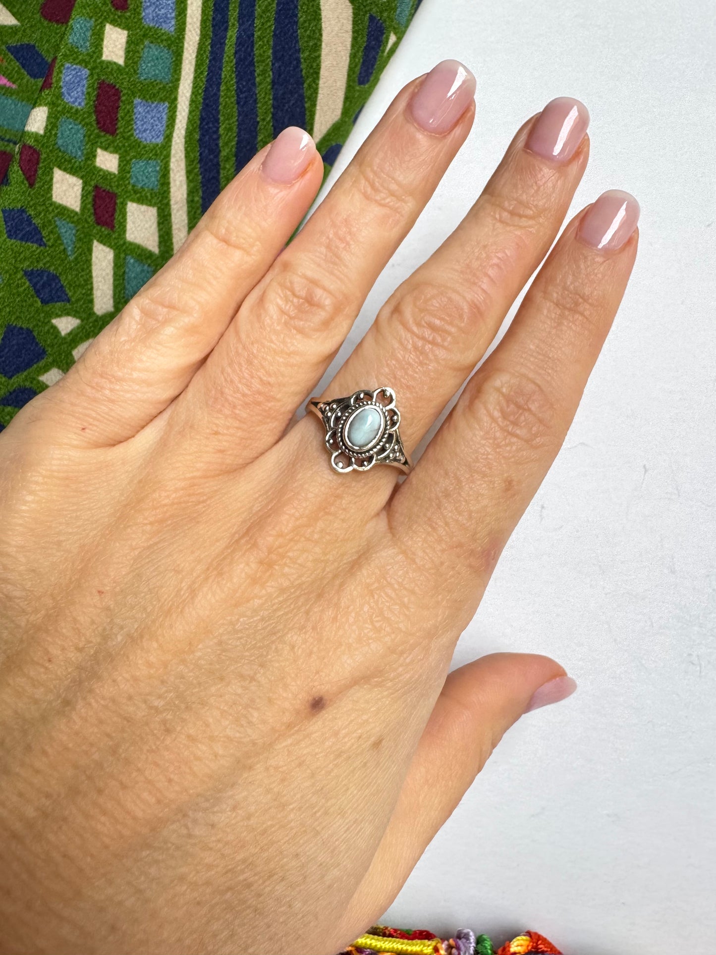 Anello argento 925 larimar misura 16 - 5SZ