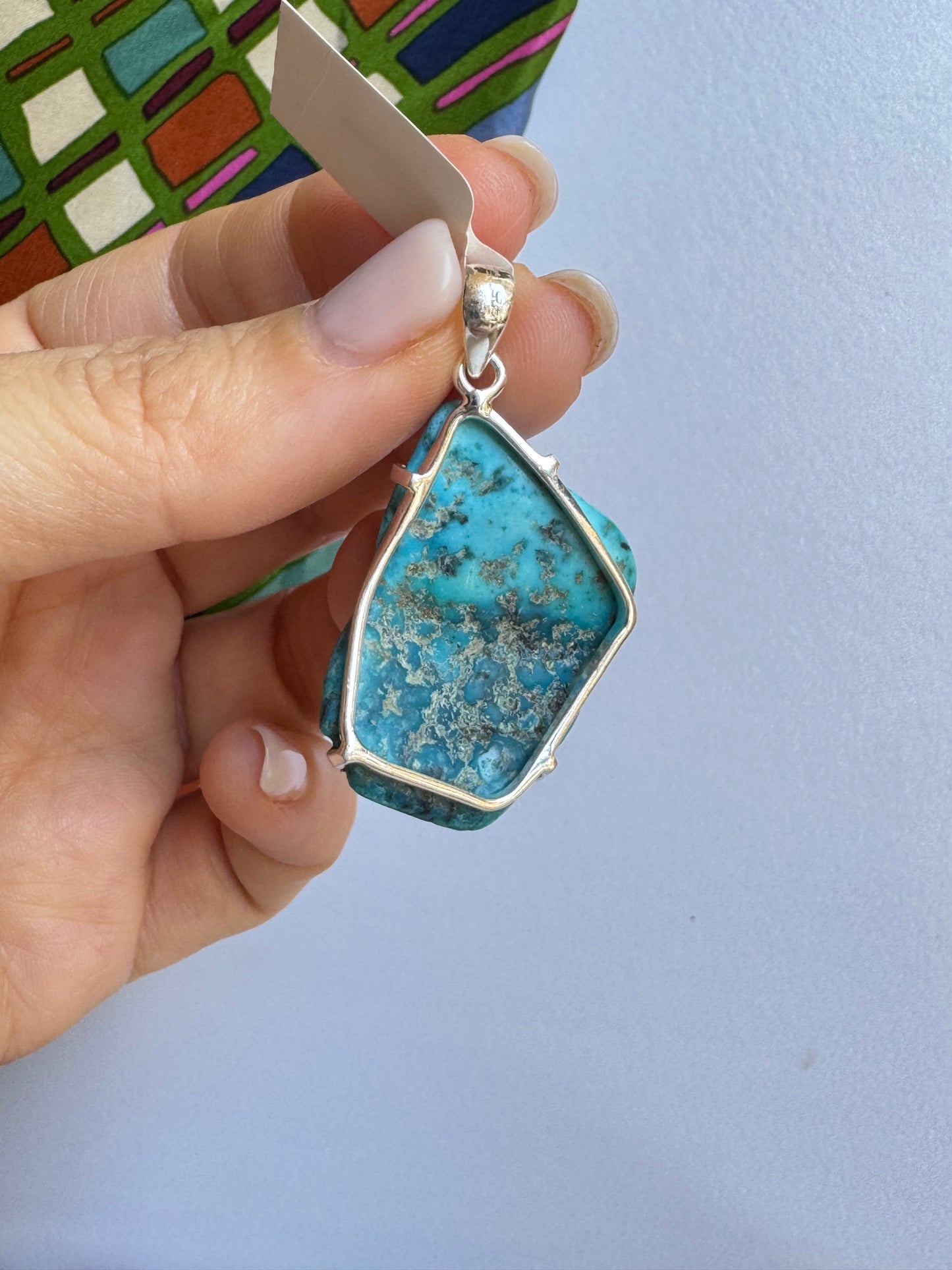 Ciondolo pendente argento 925 copper turquoise 24K