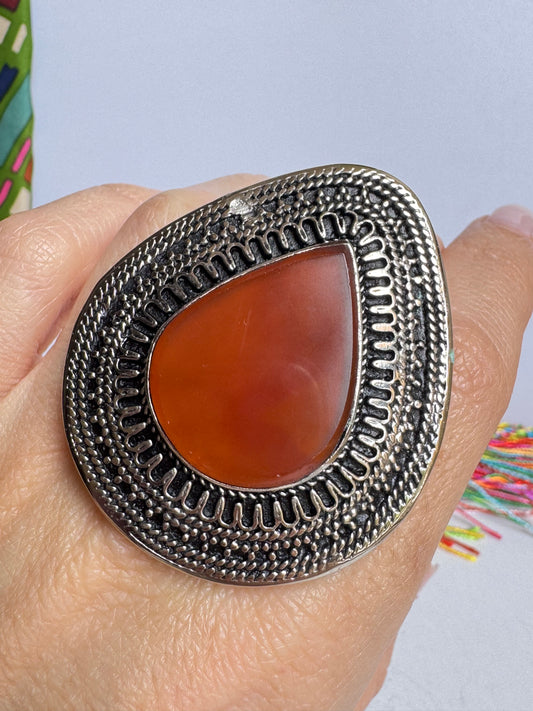 Anello antico pietra agata vintage misura 16/17