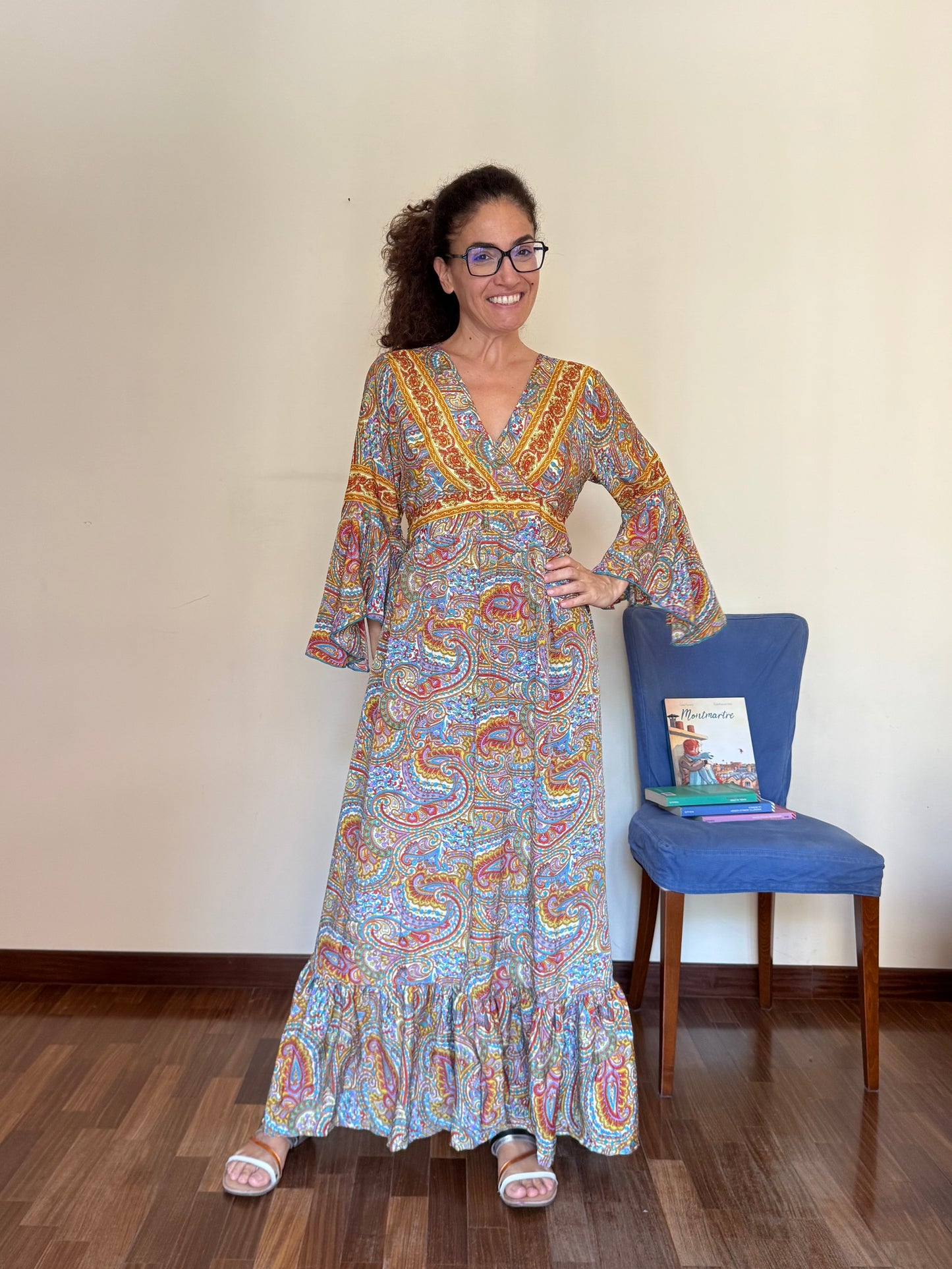 Long dress with 3/4 sleeves Size L A174