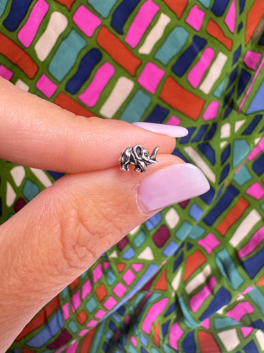 925 silver elephant single lobe earring