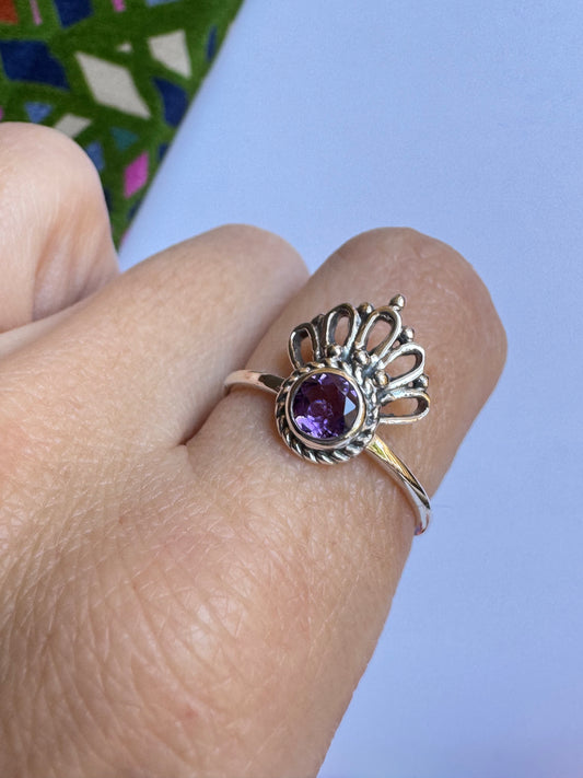 Anello argento 925 ametista misura 19/20 - 12UM