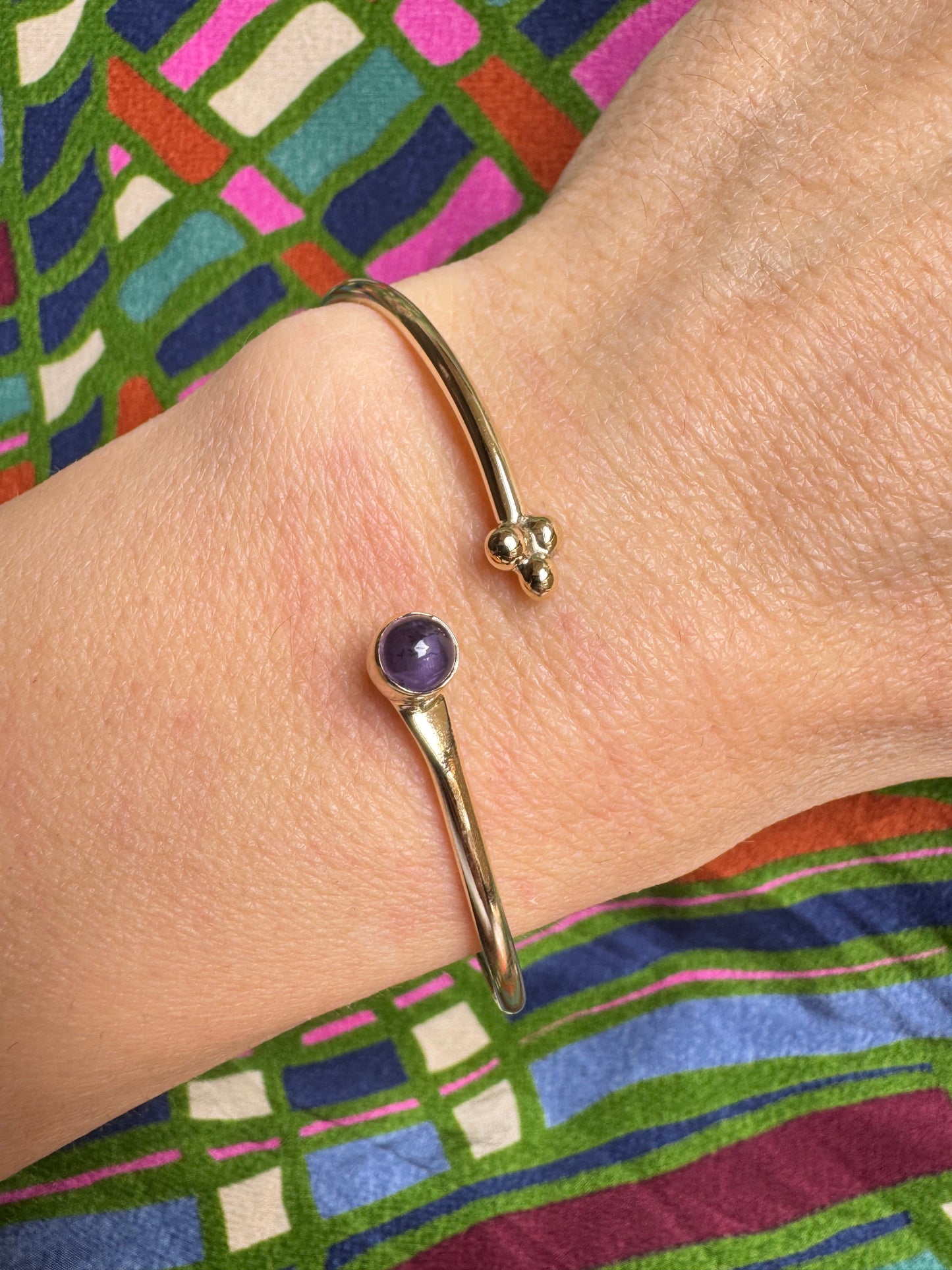 Purple gold boho bracelet