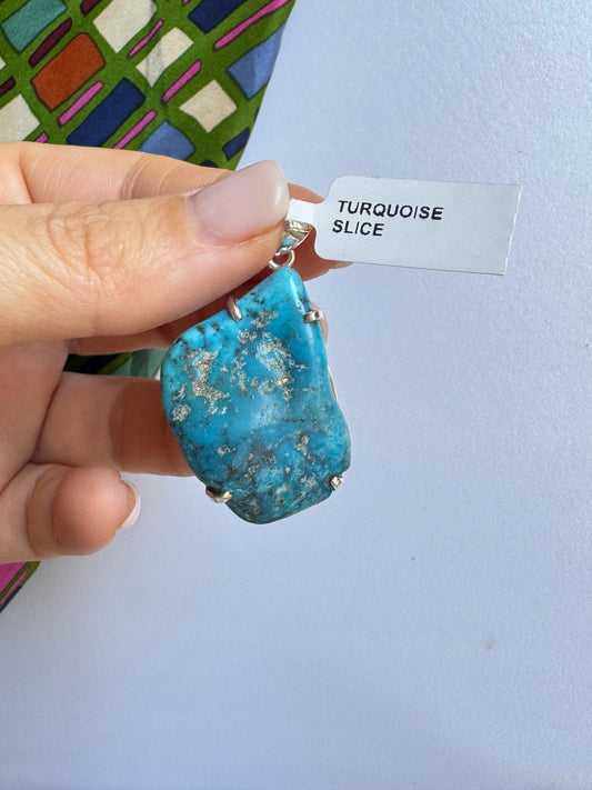 Ciondolo pendente argento 925 copper turquoise 24K