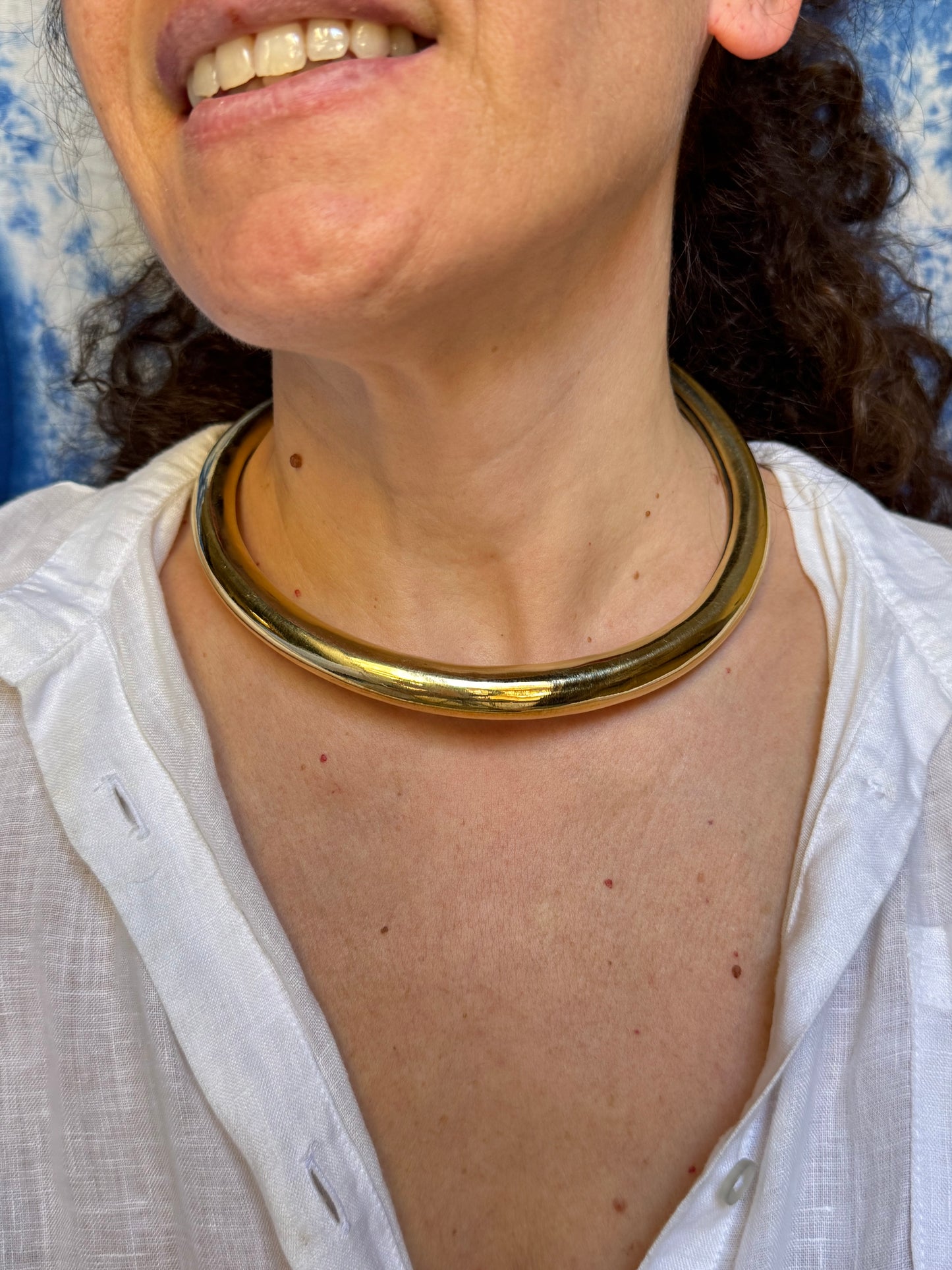 Collarino dorato doppio liscio
