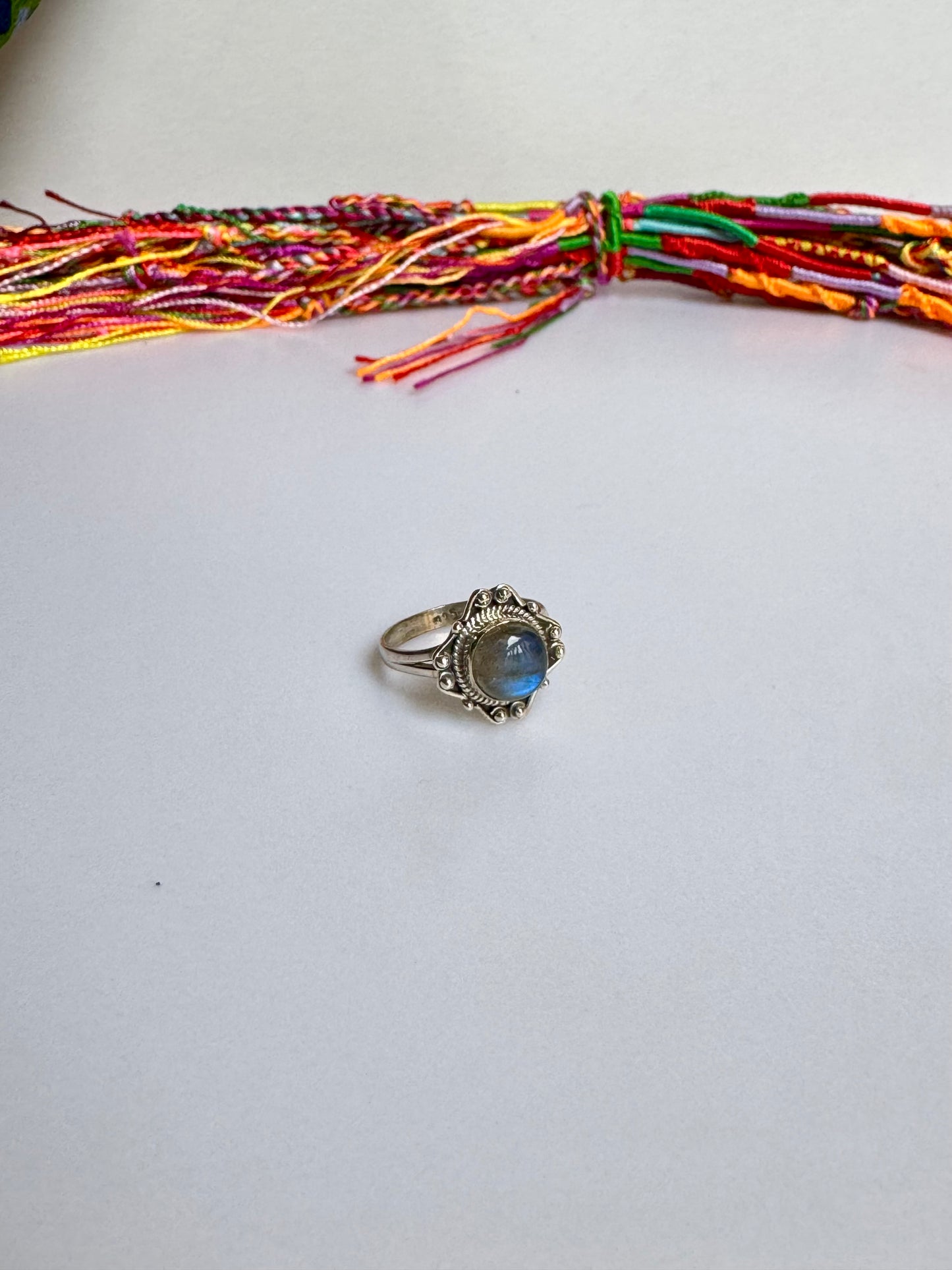 Anello argento 925 labradorite misura 14 - 42SZ