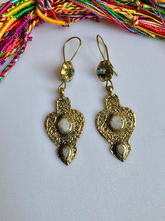 Vintage white antique earrings