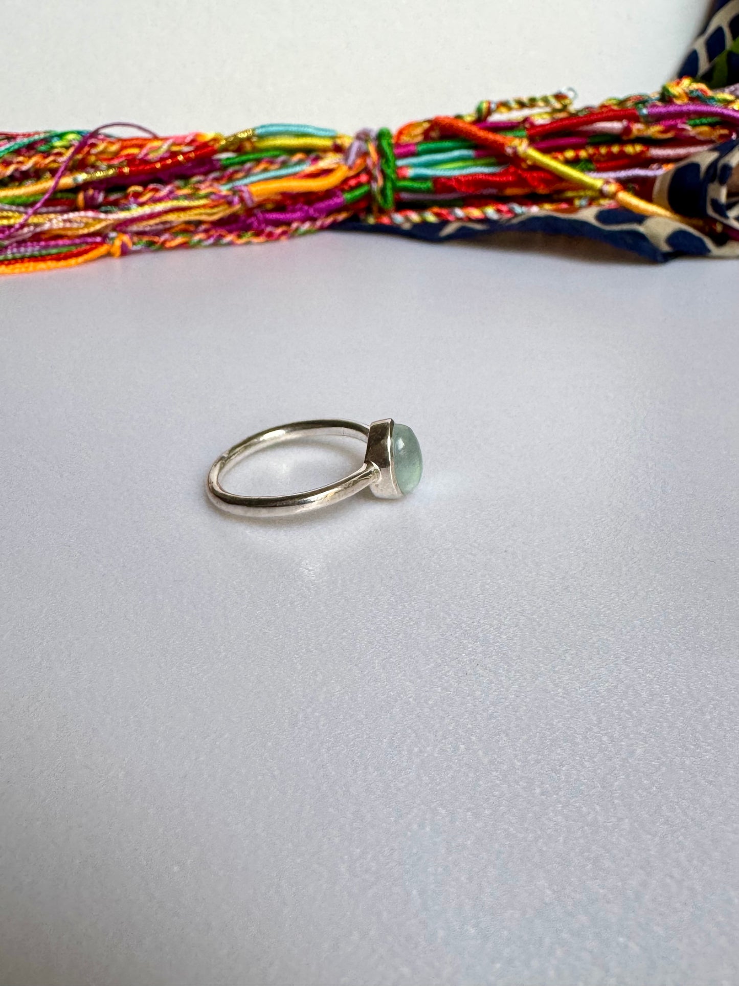 Anello argento 925 acquamarina misura 16 - 10AQ