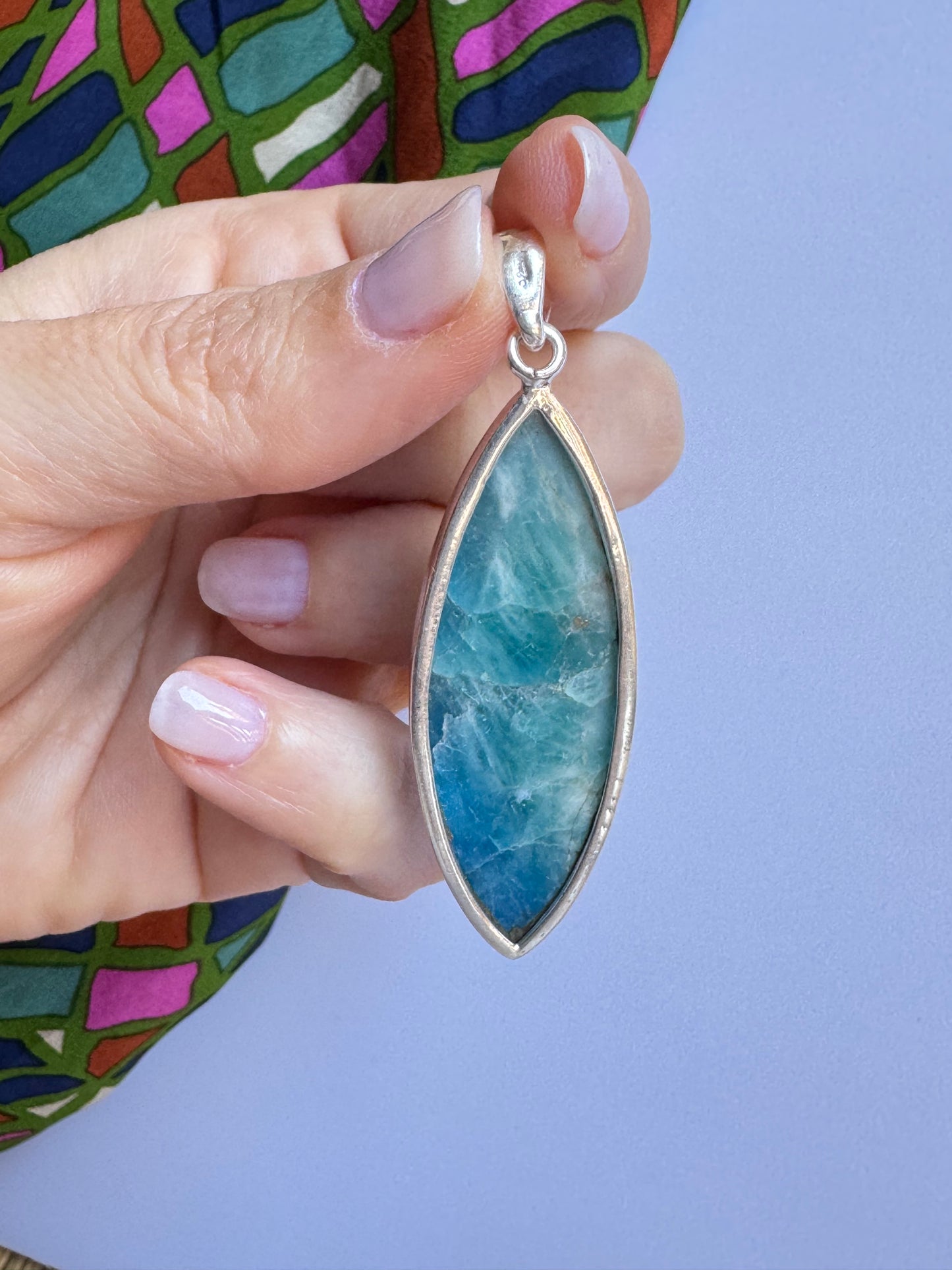 Ciondolo pendente argento 925 afghanite 7K