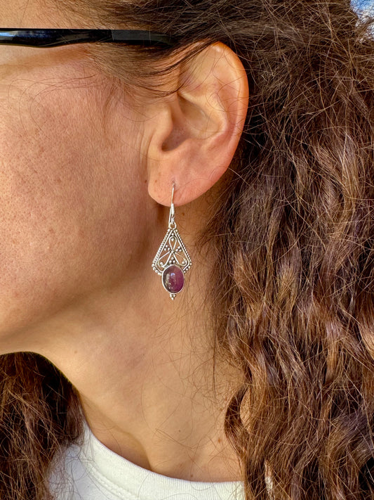 Orecchini argento 925 ametista D28