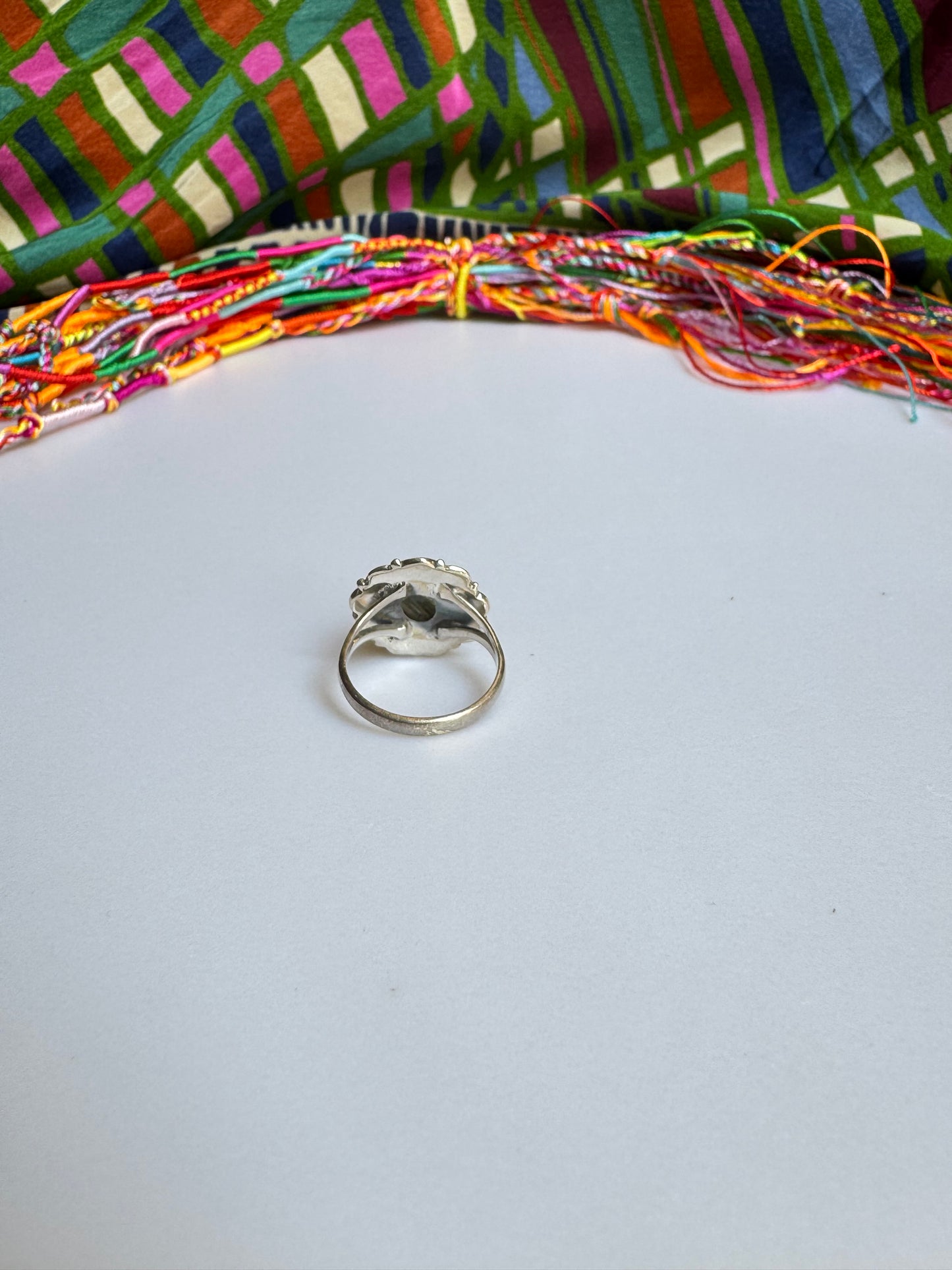 925 Silber Labradorit Ring Größe 14 - X78