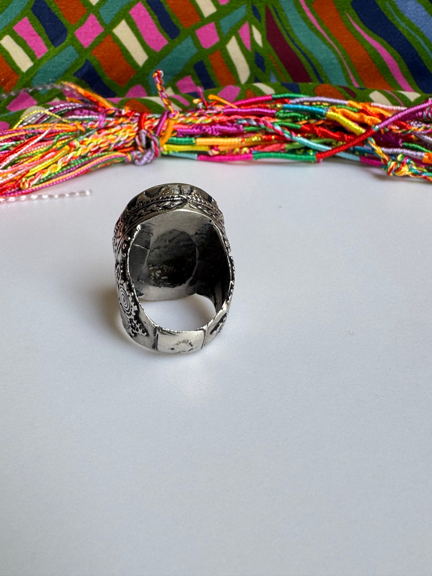 Antique vintage lapis lazuli hard stone ring