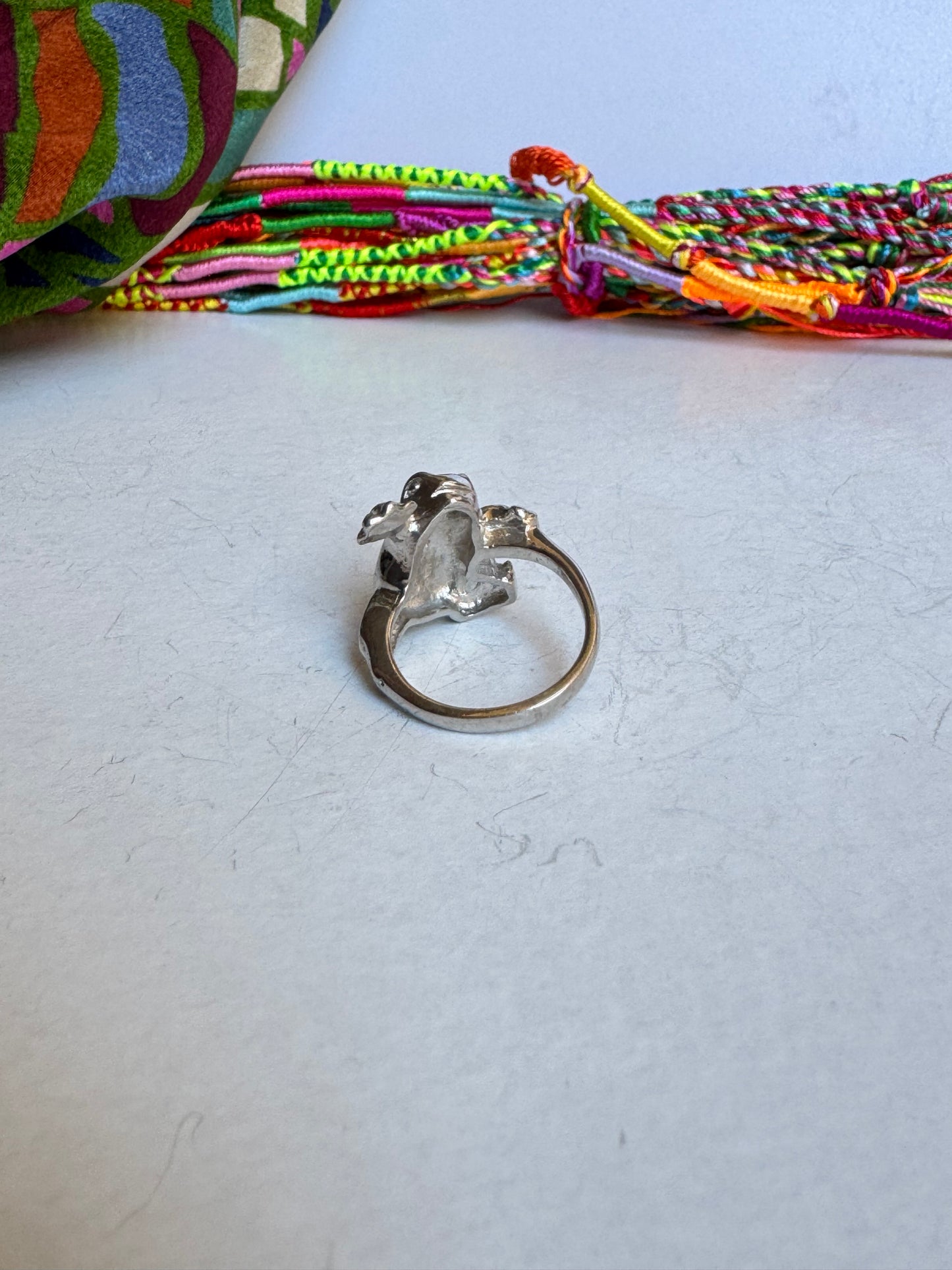 Anello argento 925 rana opale blu misura 13/14 - 4OP
