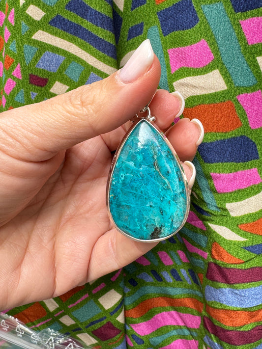 925 silver pendant chrysocolla C51