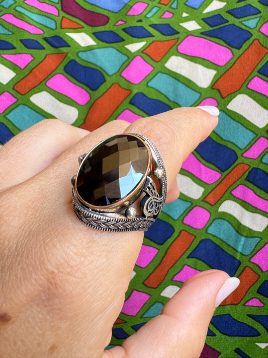 T57 black onyx 925 silver ring