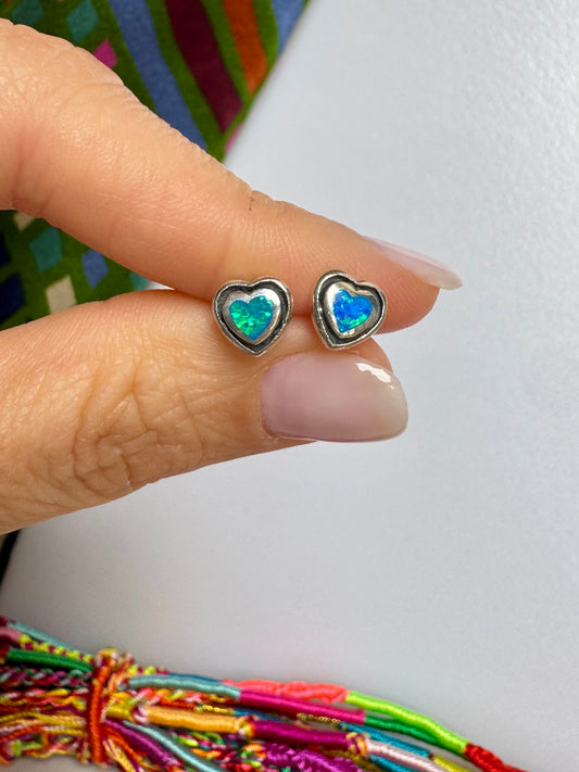 Orecchini lobo argento 925 opale azzurro