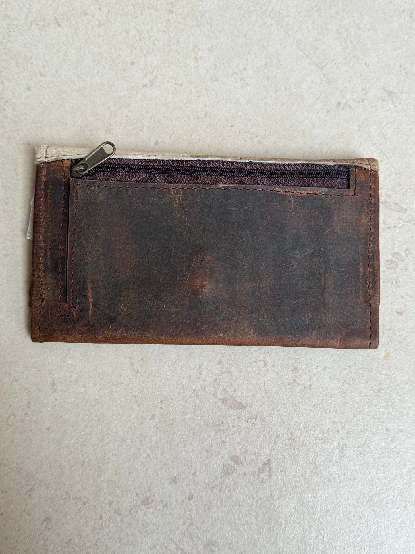 Dark brown leather wallet