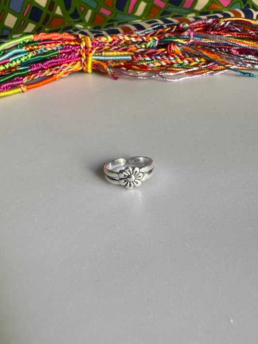 Anello argento 925 falange o piede regolabile fascia margherita 6