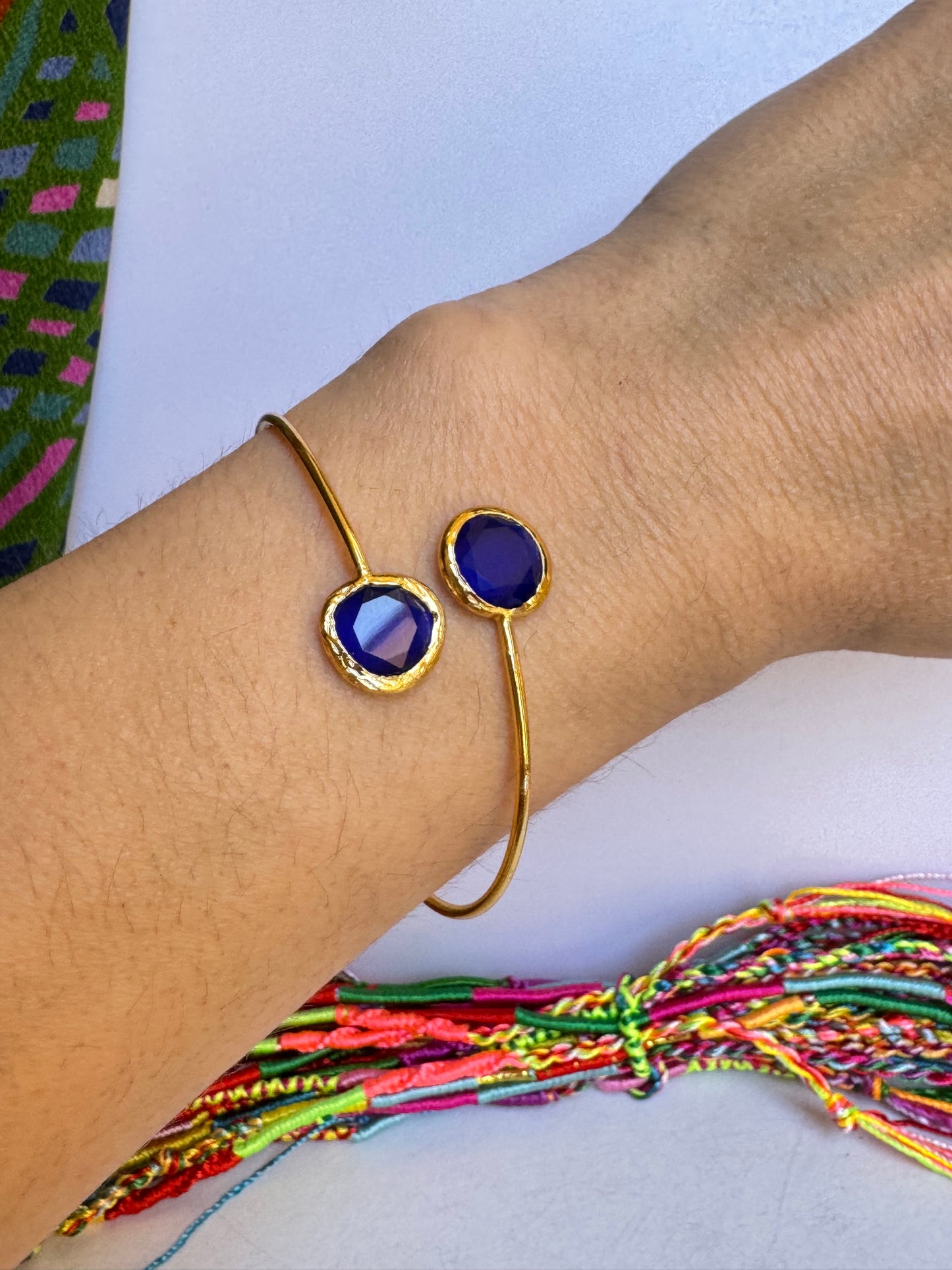Bracciale pietra tondo blu