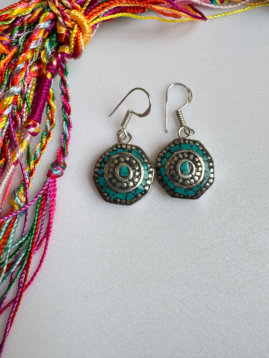 Turquoise Nepalese earrings