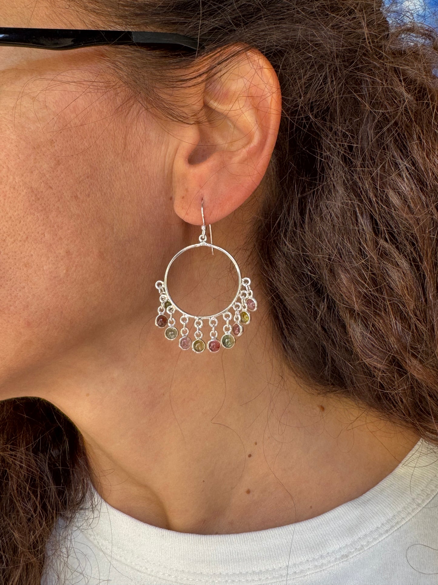 925 silver tourmaline earrings D27