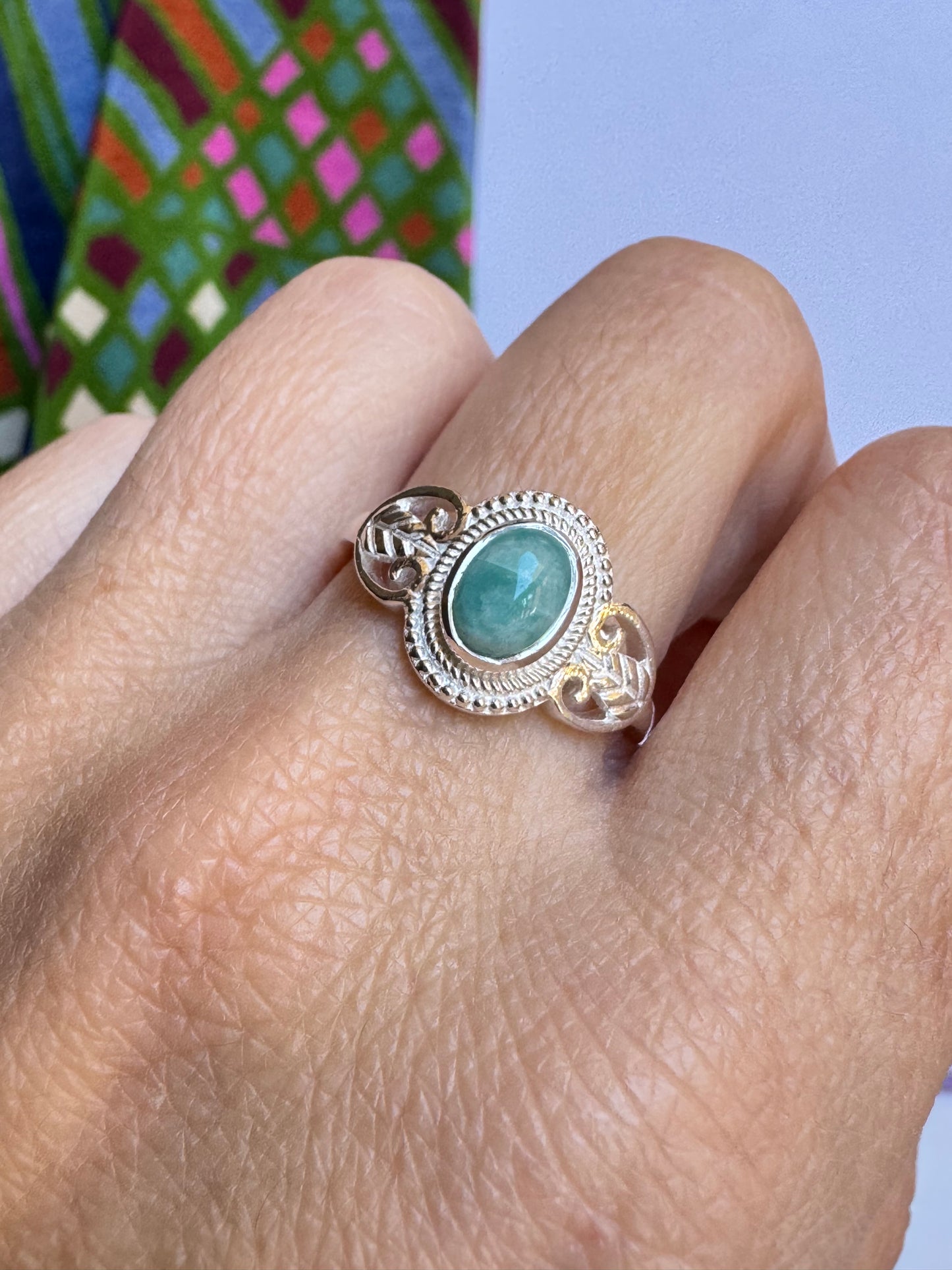Anello argento 925 larimar misura 19/20 - 4LAR