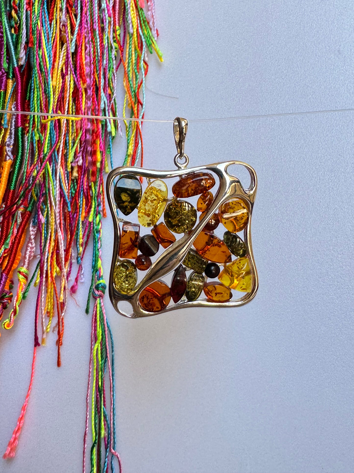 C14 amber 925 silver pendant