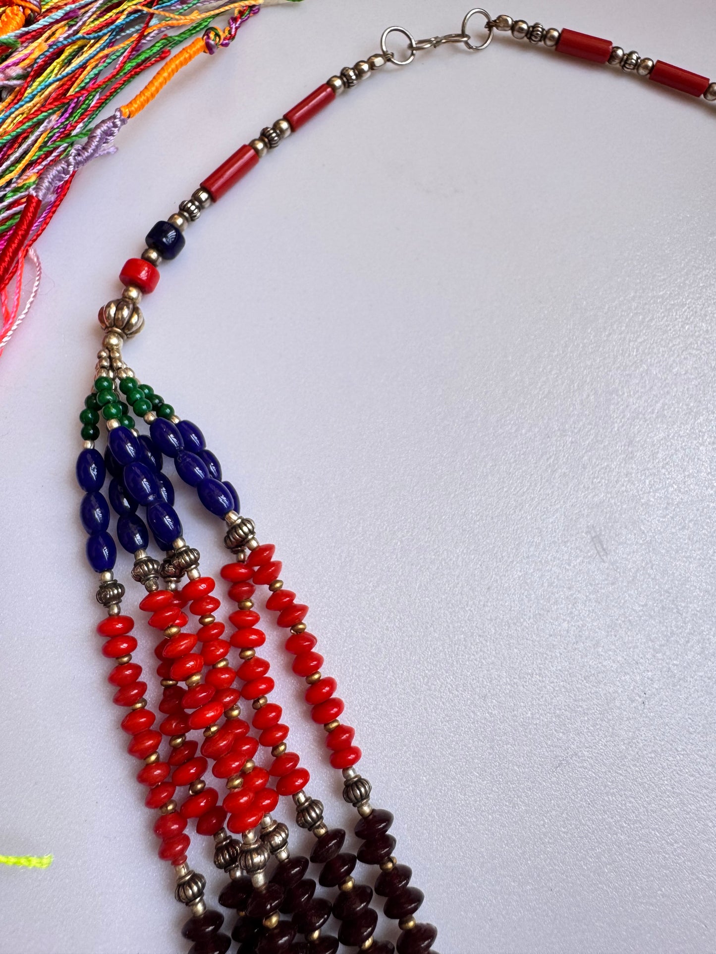 Nepalese Metal and Stone Vintage 70s Necklace