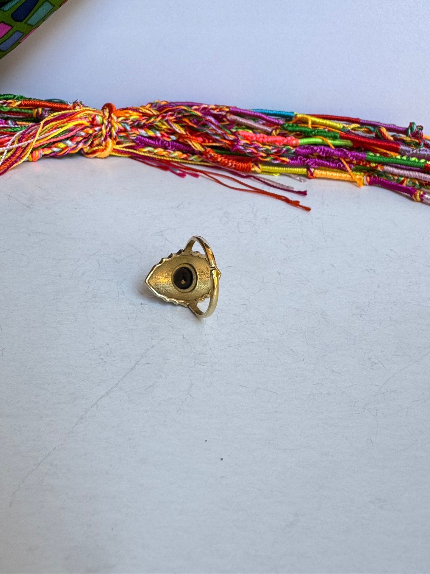 Anello boho dorato onice nero
