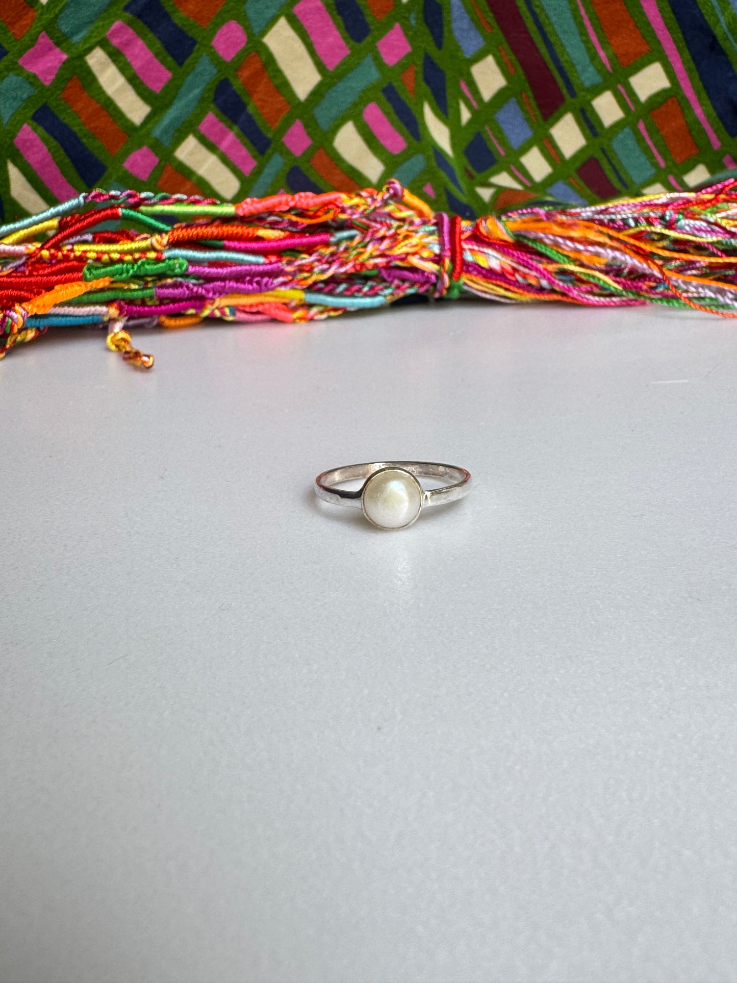 Anello argento 925 perla di fiume misura 14 - 5AM