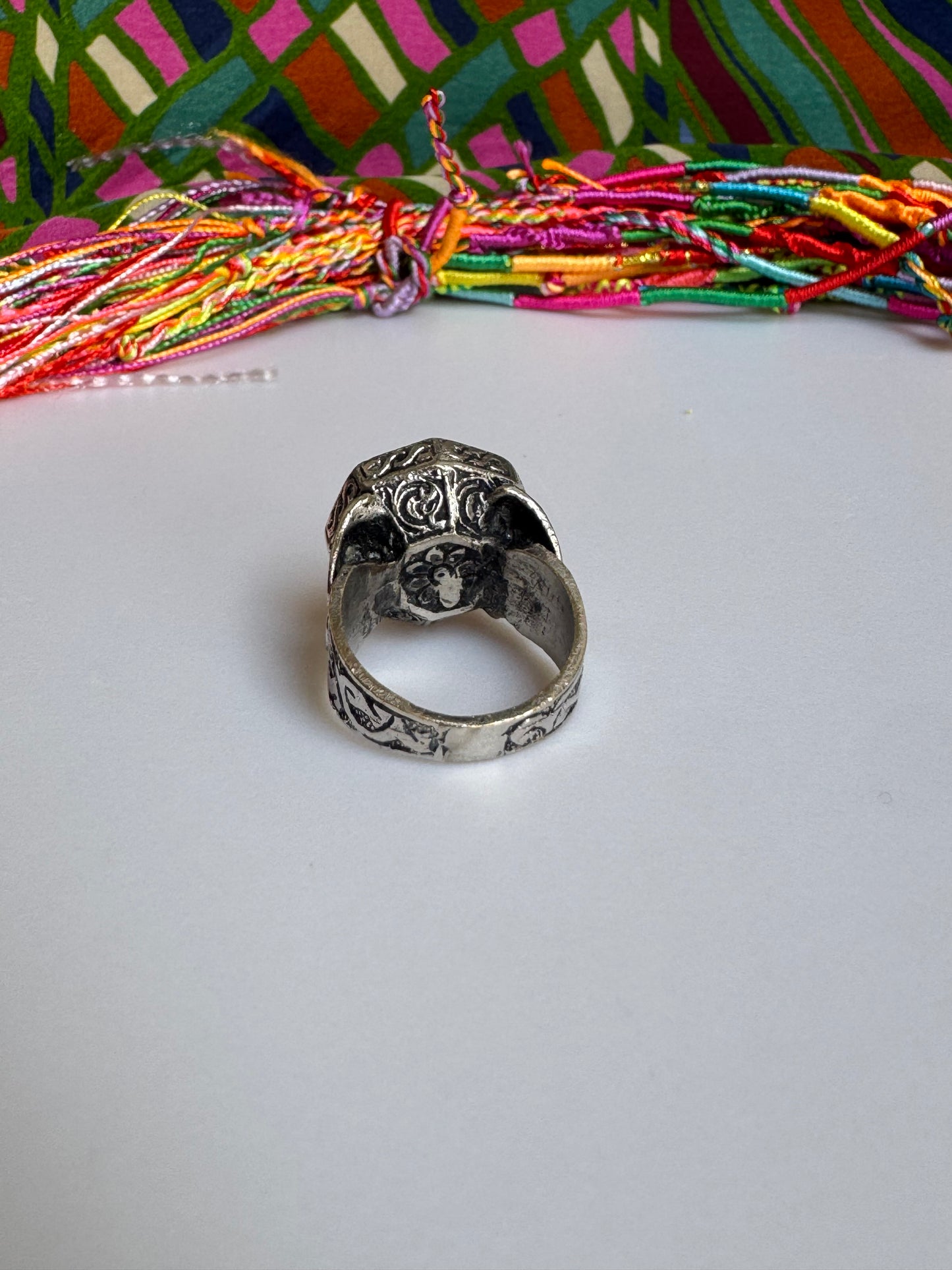 Antique vintage agate stone ring