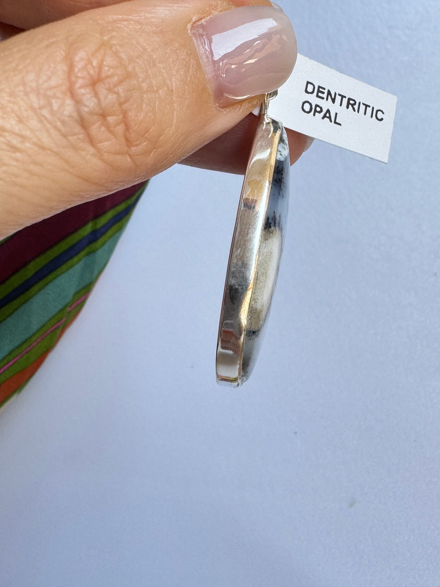Ciondolo argento 925 dentritic opale misura 29K