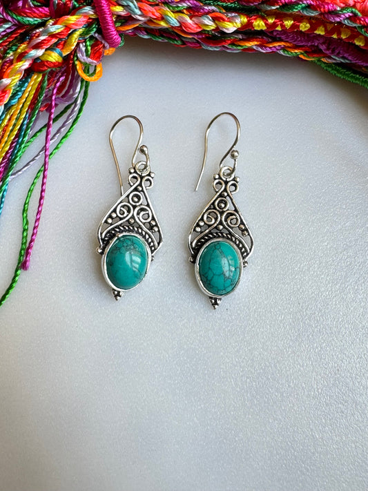 Turquoise 925 silver earrings