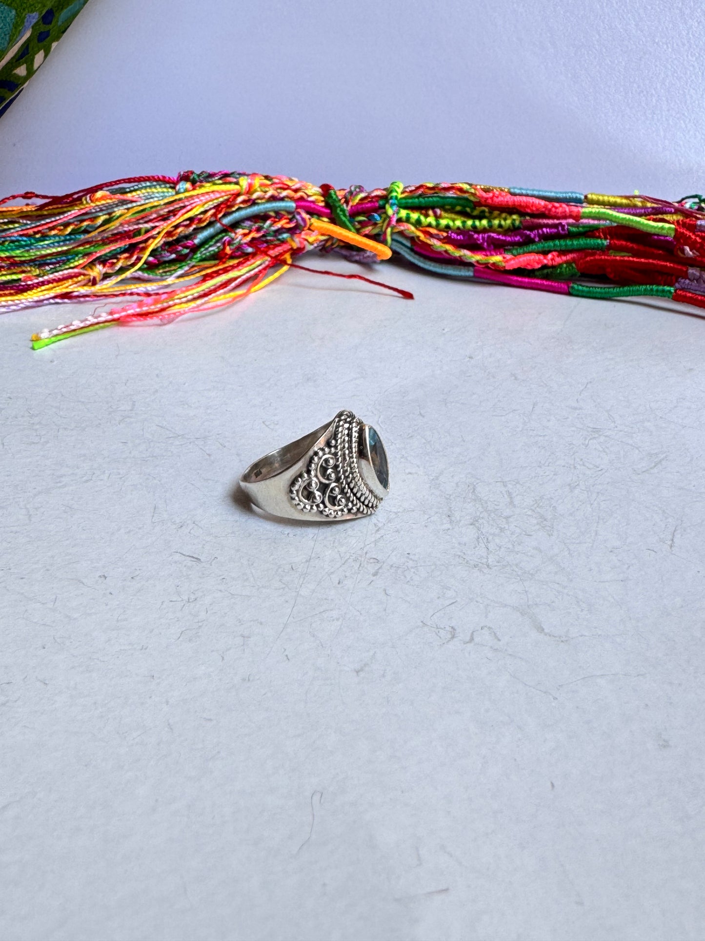 Anello argento 925 acquamarina misura 14 - 11UM