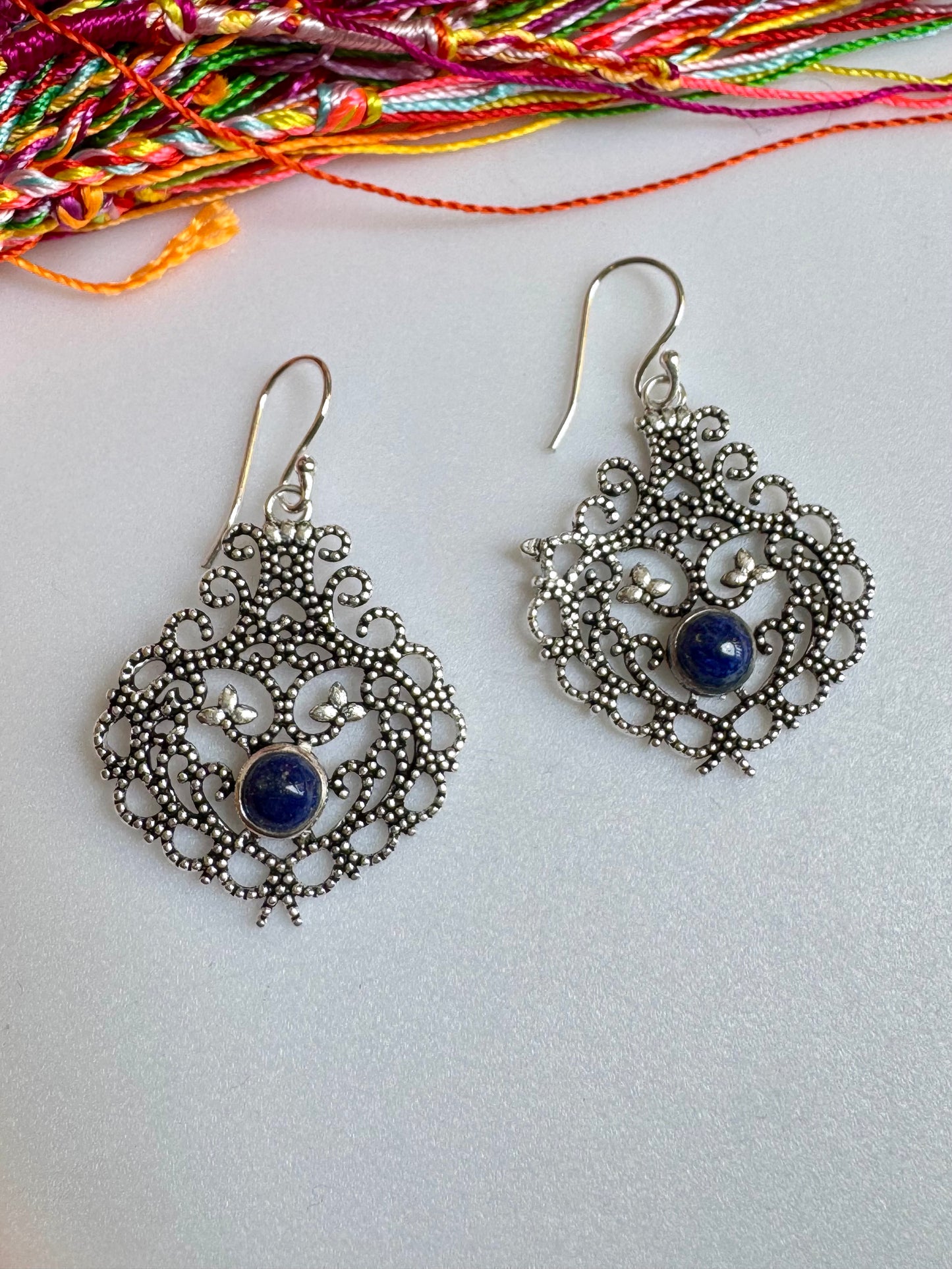 Orecchini boho argentato lapis