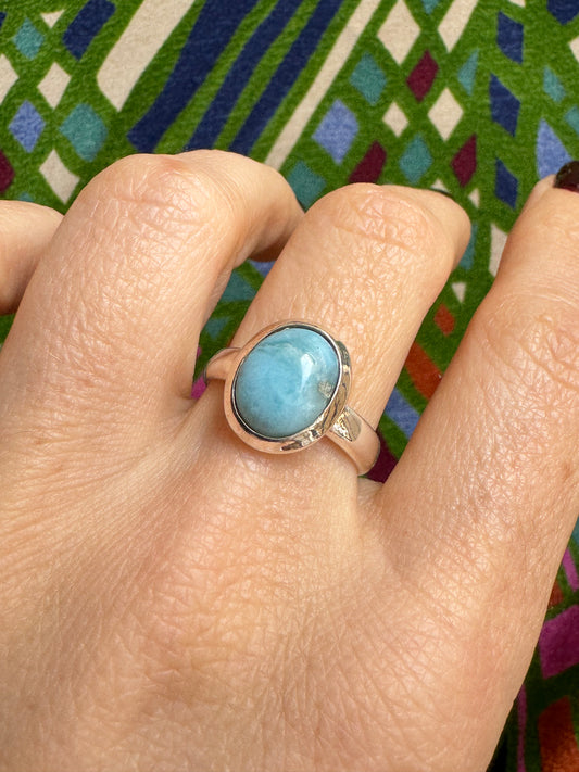 925 larimar U69 silver ring