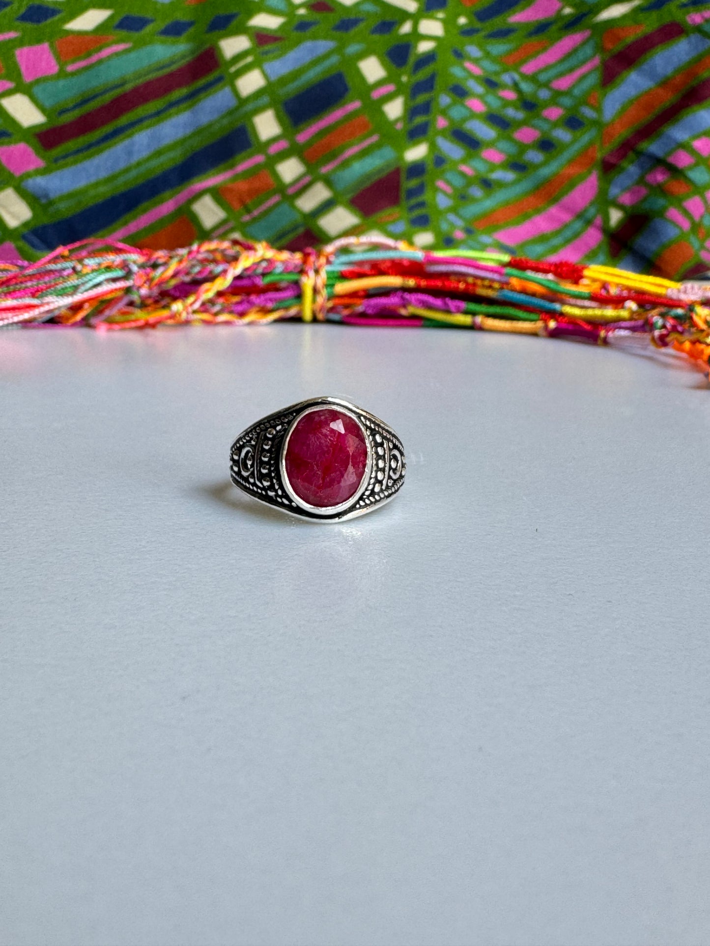 Ring silver925 ruby ​​root E88