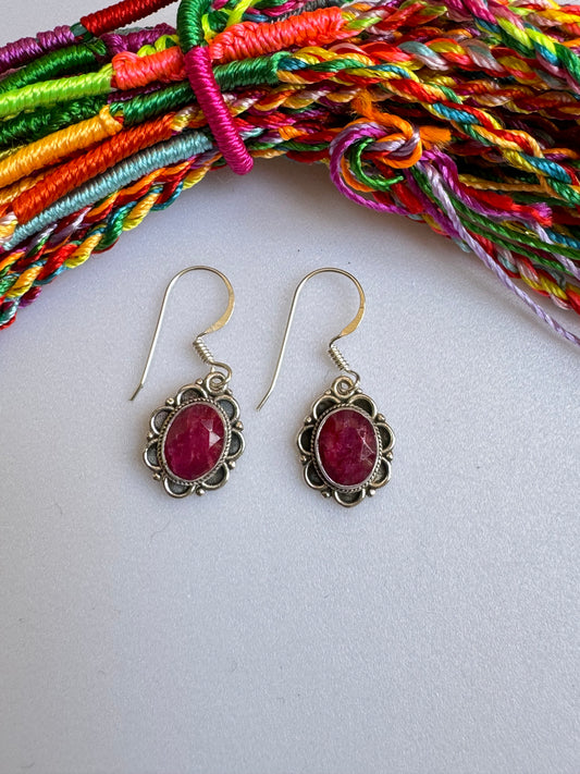 Ruby root 925 silver earrings