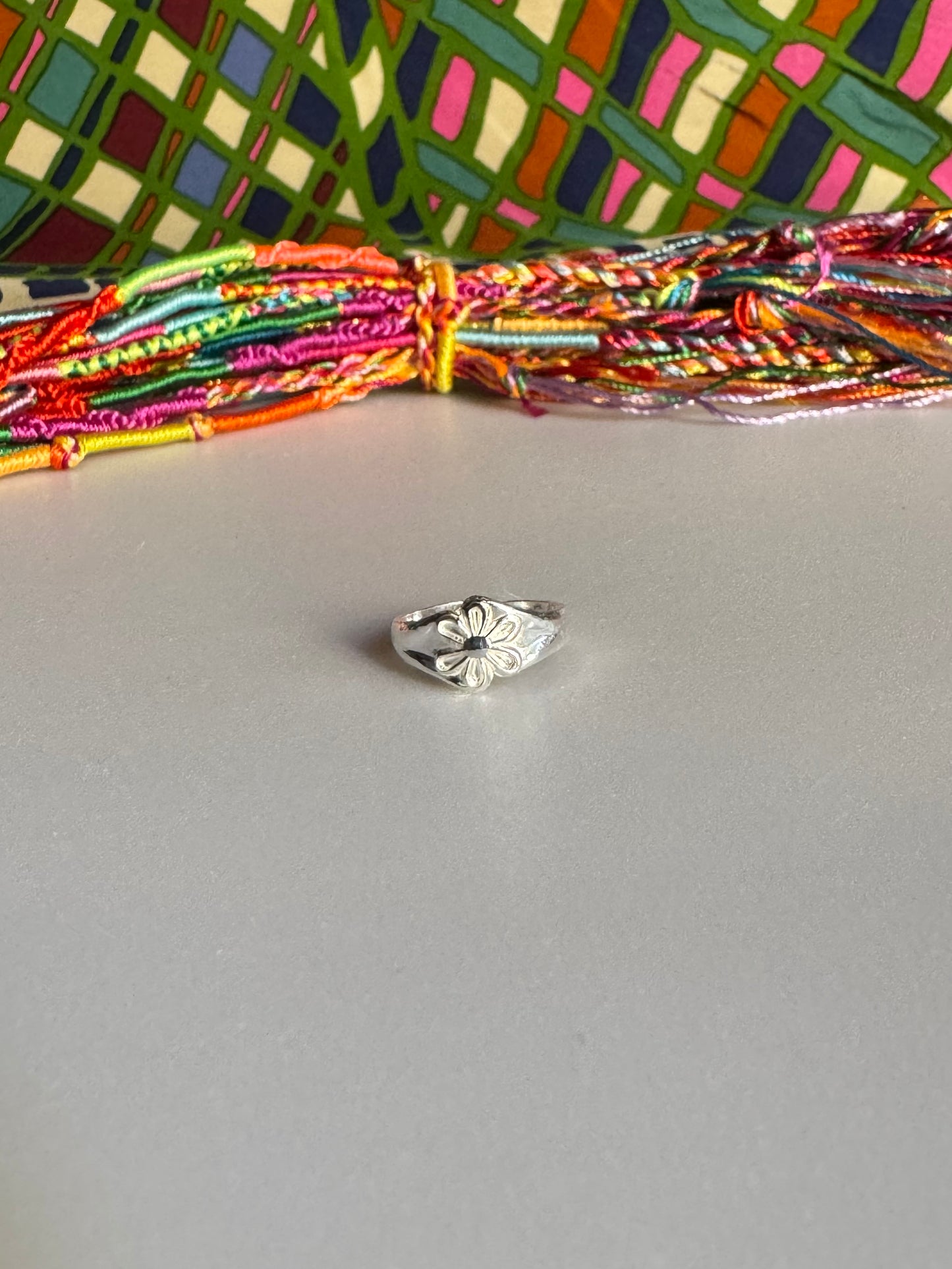 925 silver ring phalanx or adjustable foot flower band 5