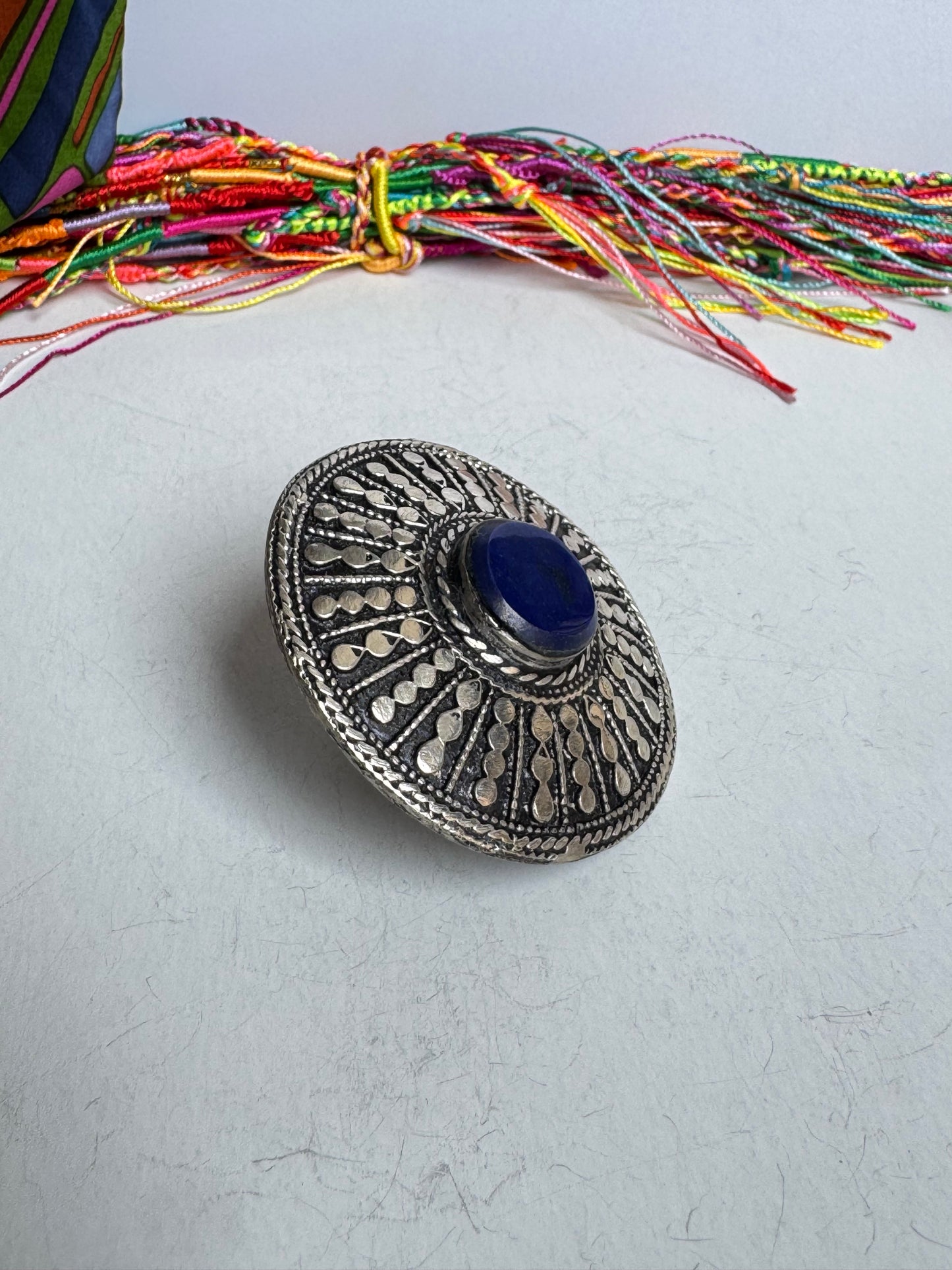 Anello antico pietra dura lapislazzuli vintage misura 17/18