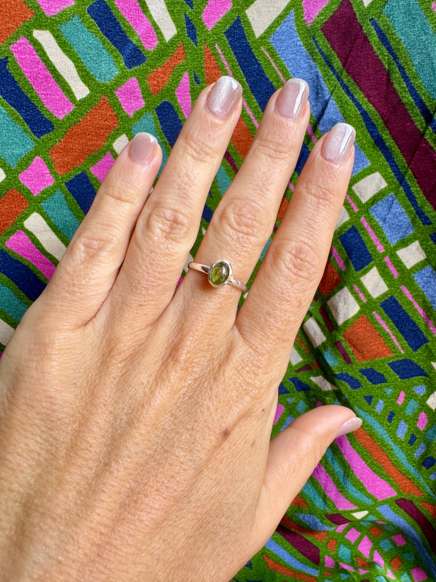 925 silver tourmaline ring size 14/15 - TA39