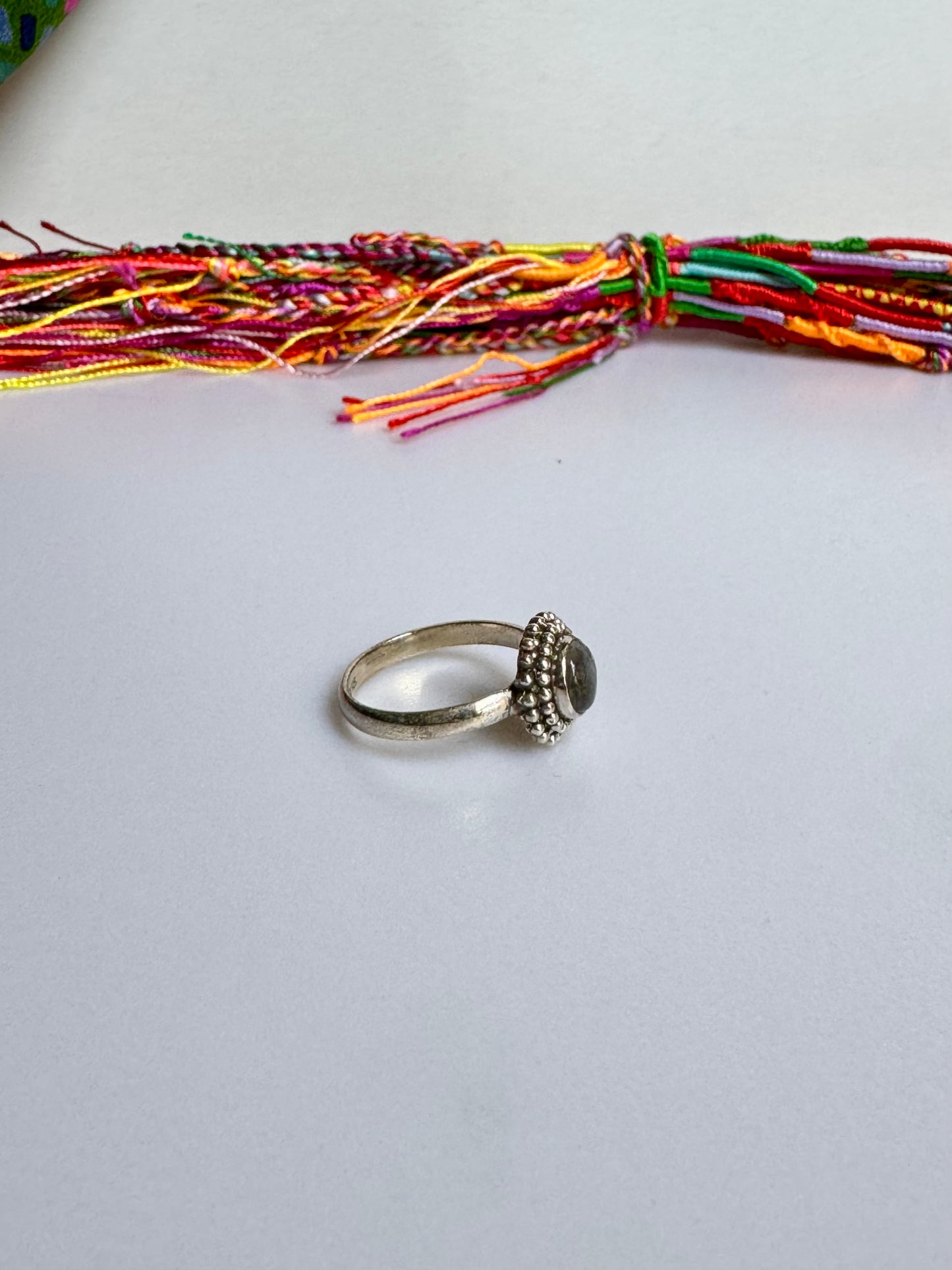 Anello argento 925 labradorite misura 20 - 26SZ