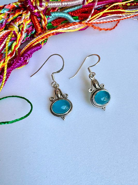 925 chalcedony silver earrings