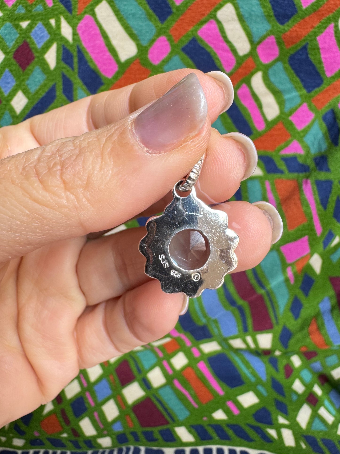 925 silver aquamarine pendant