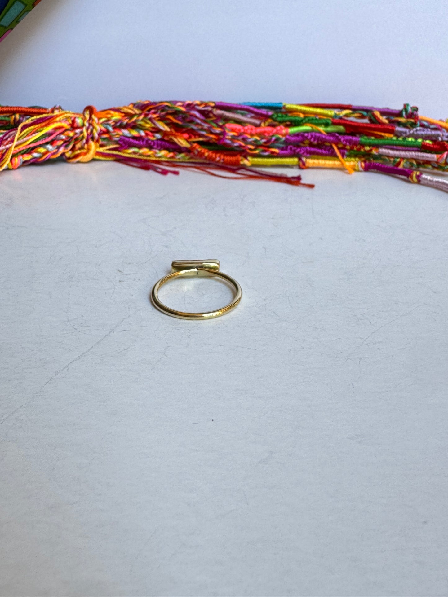 Anello boho dorato verde misura 18