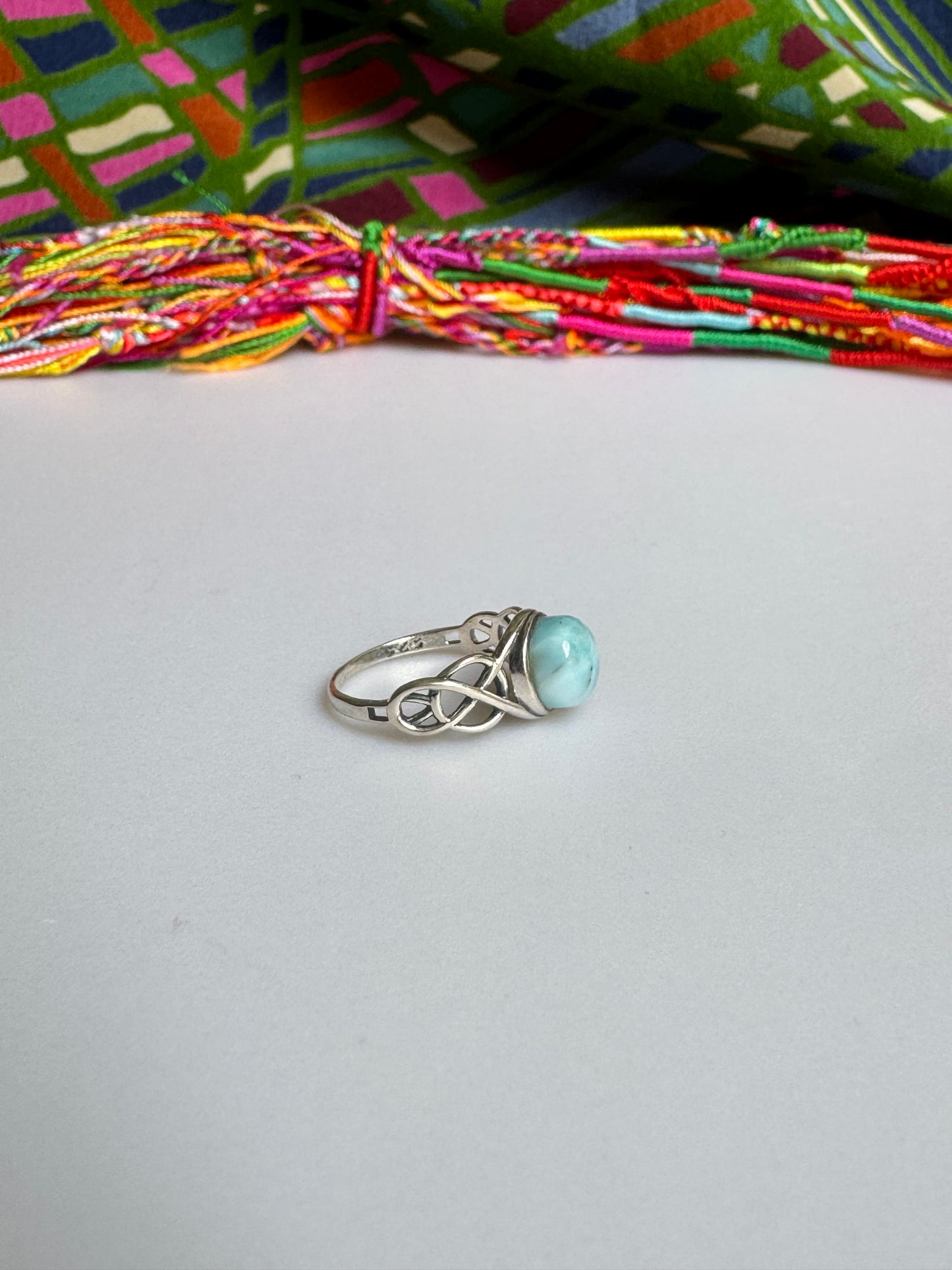 925 silver larimar ring size 15/16 3L