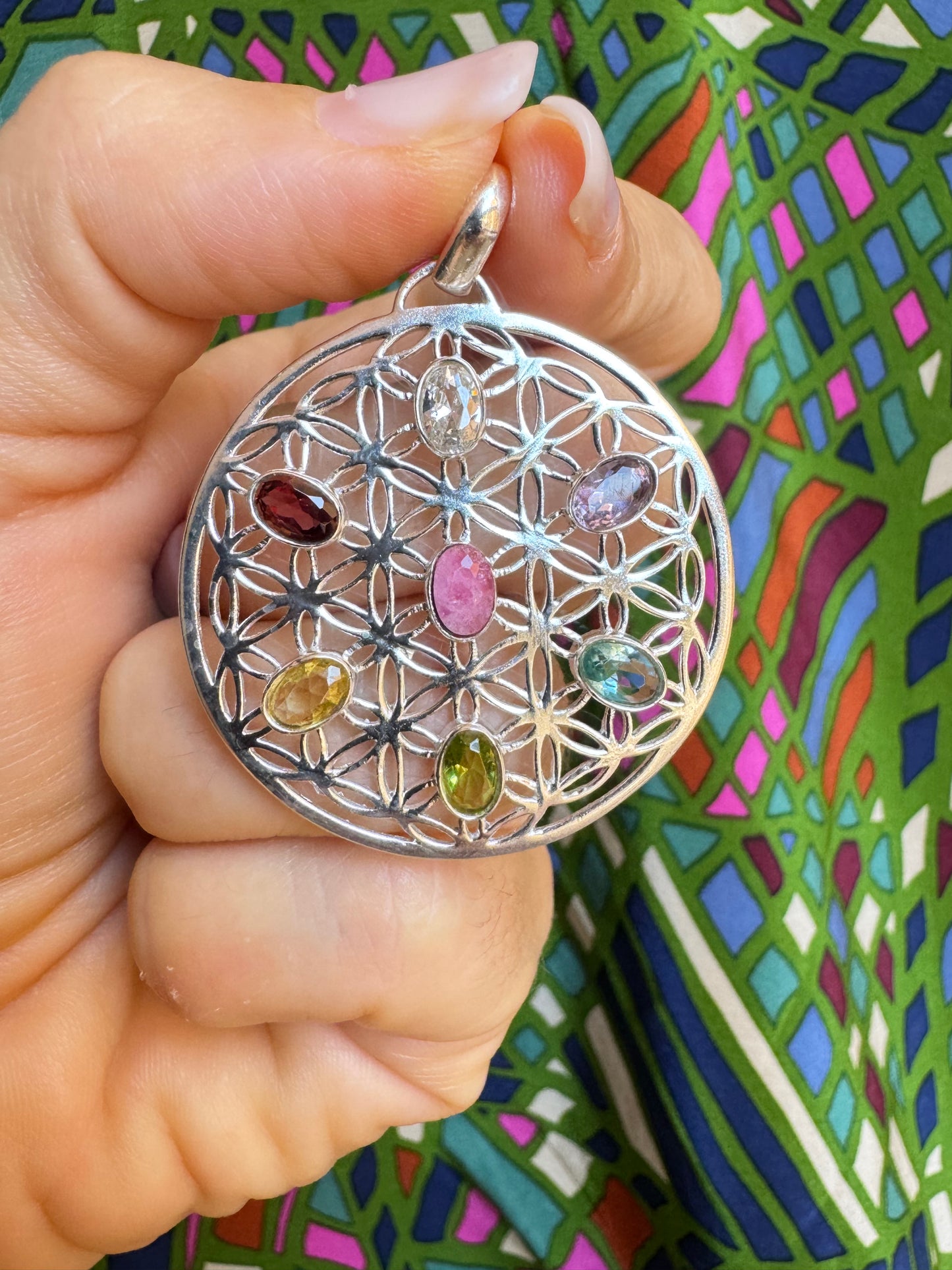 925 silver pendant 7 chakra F35